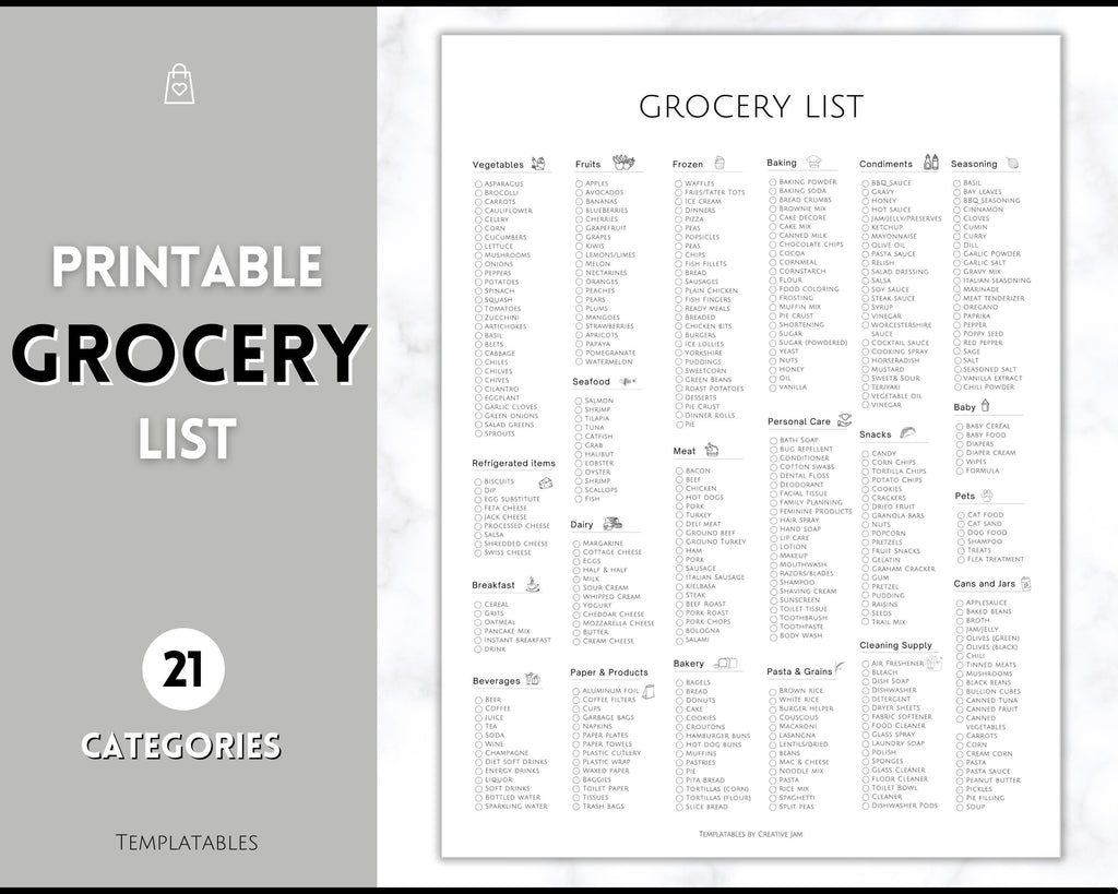 Free Printable Master Grocery List Free Printable Master Grocery List