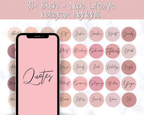 Handwritten Instagram Highlight Icons. Lifestyle Instagram Covers! 15 Blush, Pink, Rose Gold Colors. Instagram Stories, Social Media Icons