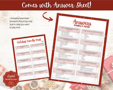 Load image into Gallery viewer, Holiday Family Feud Game! Christmas Family Quiz Game, Printable Xmas Party Game, Virtual Fun Activity, Kids Adults, Office, Fortunes, Trivia
