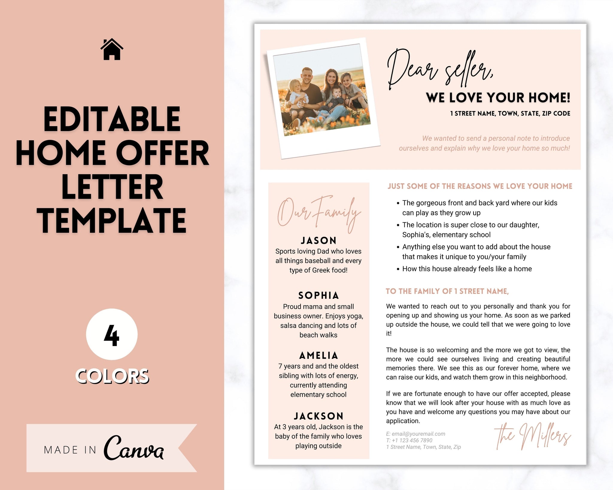 EDITABLE Home Offer Letter Template Real Estate Marketing Brown