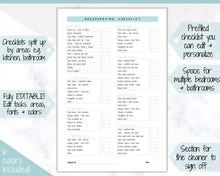 Load image into Gallery viewer, Housekeeping Cleaning Planner, EDITABLE Cleaning Checklist, Cleaning Schedule, House Chores, Clean Routine, Professional Cleaning, Airbnb | Multiple Colors
