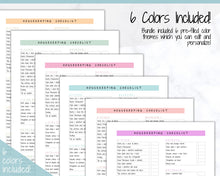 Load image into Gallery viewer, Housekeeping Cleaning Planner, EDITABLE Cleaning Checklist, Cleaning Schedule, House Chores, Clean Routine, Professional Cleaning, Airbnb | Multiple Colors
