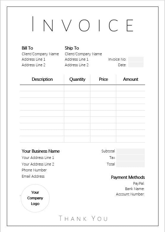 Customer Invoice Order Form Templates | Editable Printable Templates
