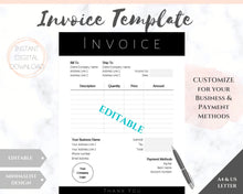 Load image into Gallery viewer, INVOICE TEMPLATE Order Form, EDITABLE Custom Receipt Template, Printable Customer Sales Order Invoice, Minimal Receipt Invoice Business form | Style 18
