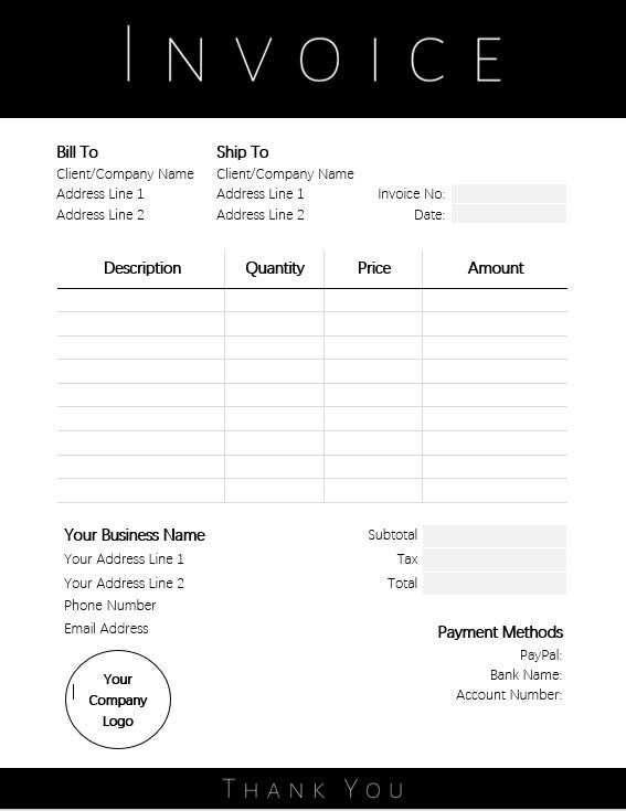 Customer Invoice Order Form Templates Editable Printable Templates