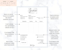 Load image into Gallery viewer, INVOICE TEMPLATE Order Form, EDITABLE Custom Receipt Template, Printable Customer Sales Order Invoice, Receipt Invoice Business form planner | Style 1
