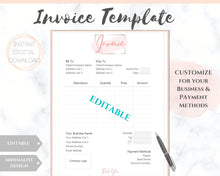 Load image into Gallery viewer, INVOICE TEMPLATE Order Form, EDITABLE Custom Receipt Template, Printable Customer Sales Order Invoice, Receipt Invoice Business form planner | Style 10
