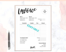Load image into Gallery viewer, INVOICE TEMPLATE Order Form, EDITABLE Custom Receipt Template, Printable Customer Sales Order Invoice, Receipt Invoice Business form planner | Style 15
