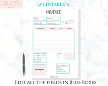 Load image into Gallery viewer, INVOICE TEMPLATE Order Form, EDITABLE Custom Receipt Template, Printable Customer Sales Order Invoice, Receipt Invoice Business form planner | Style 16
