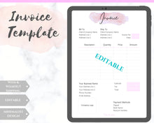 Load image into Gallery viewer, INVOICE TEMPLATE Order Form, EDITABLE Custom Receipt Template, Printable Customer Sales Order Invoice, Receipt Invoice Business form planner | Style 3
