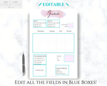 Load image into Gallery viewer, INVOICE TEMPLATE Order Form, EDITABLE Custom Receipt Template, Printable Customer Sales Order Invoice, Receipt Invoice Business form planner | Style 3
