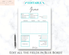 Load image into Gallery viewer, INVOICE TEMPLATE Order Form, EDITABLE Custom Receipt Template, Printable Customer Sales Order Invoice, Receipt Invoice Business form planner | Style 4
