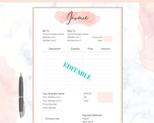 Load image into Gallery viewer, INVOICE TEMPLATE Order Form, EDITABLE Custom Receipt Template, Printable Customer Sales Order Invoice, Receipt Invoice Business form planner | Style 5
