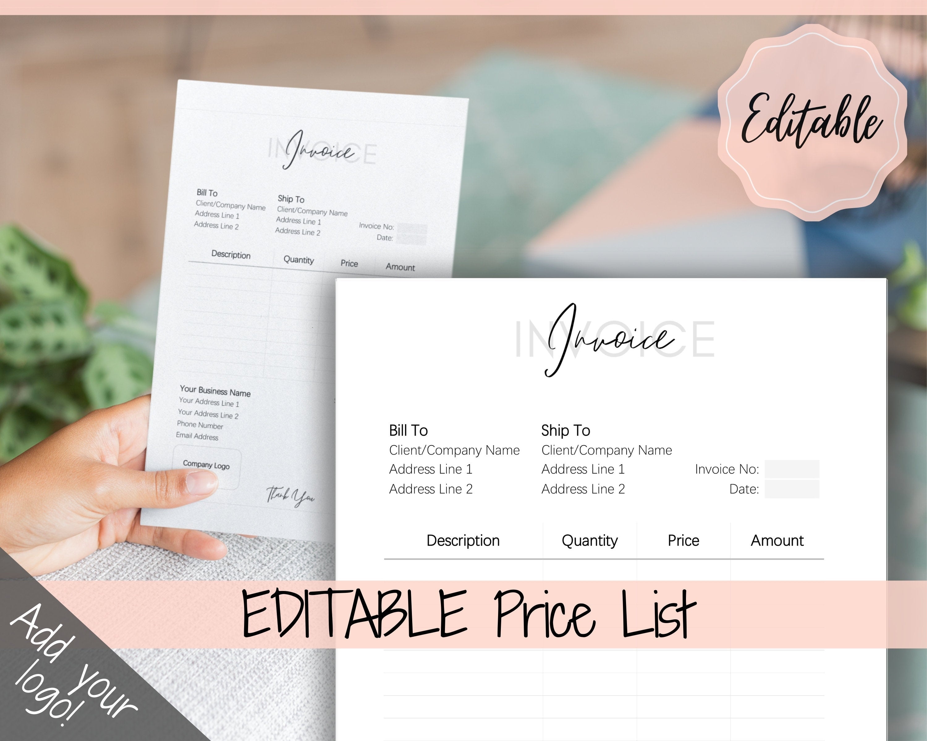 Customer Invoice Order Form Templates | Editable Printable Templates