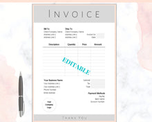 Load image into Gallery viewer, INVOICE TEMPLATE Order Form, EDITABLE Custom Receipt Template, Printable Customer Sales Order Invoice, Receipt Invoice Business form planner | Style 7

