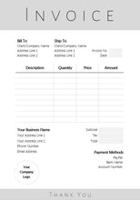 Load image into Gallery viewer, INVOICE TEMPLATE Order Form, EDITABLE Custom Receipt Template, Printable Customer Sales Order Invoice, Receipt Invoice Business form planner | Style 7
