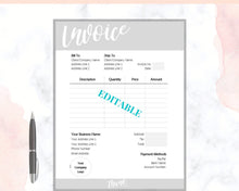 Load image into Gallery viewer, INVOICE TEMPLATE Order Form, EDITABLE Custom Receipt Template, Printable Customer Sales Order Invoice, Receipt Invoice Business form planner | Style 9
