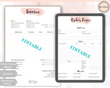 Load image into Gallery viewer, INVOICE Template &amp; ORDER FORM Editable. Custom Receipt Printable. Sales Order Invoice. Ordering Form Tracker Receipt Invoice. Business form | Bundle 1
