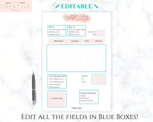 Load image into Gallery viewer, INVOICE Template &amp; ORDER FORM Editable. Custom Receipt Printable. Sales Order Invoice. Ordering Form Tracker Receipt Invoice. Business form | Bundle 2
