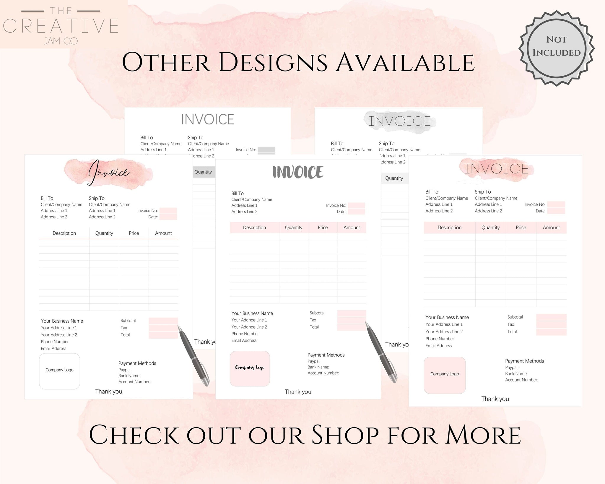 Editable Customer INVOICE Template & ORDER FORM Template | Bundle 2