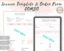 Load image into Gallery viewer, INVOICE Template &amp; ORDER FORM Editable. Custom Receipt Printable. Sales Order Invoice. Ordering Form Tracker Receipt Invoice. Business form | Bundle 4
