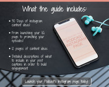 Load image into Gallery viewer, Instagram Content Calendar. PODCAST Planner Marketing Guide, Social Media Template, Podcasting Instagram Post, Podcasters Content Planner
