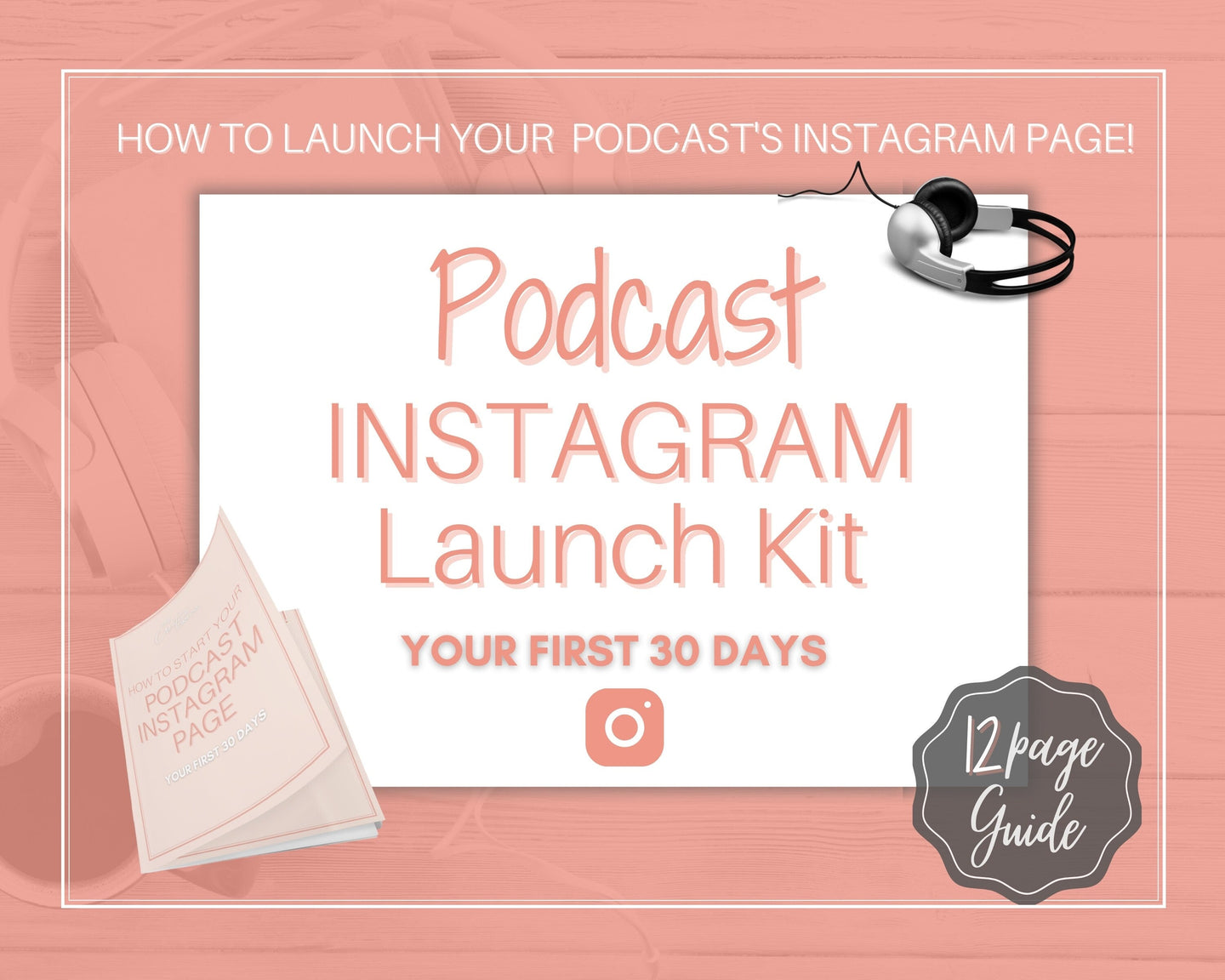 Instagram Content Calendar. PODCAST Planner Marketing Guide, Social Media Template, Podcasting Instagram Post, Podcasters Content Planner
