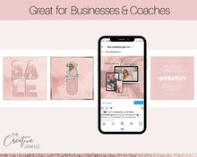 Load image into Gallery viewer, Instagram Post Templates, Rose Gold Instagram Frame Template, Blush Pink Notification Quotes, Engagement Booster, Canva, Coaching
