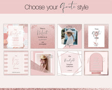 Load image into Gallery viewer, Instagram Post Templates, Rose Gold Instagram Frame Template, Blush Pink Notification Quotes, Engagement Booster, Canva, Coaching
