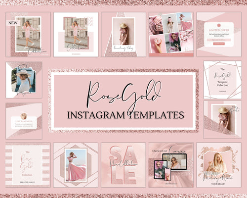 Instagram Post Templates, Rose Gold Instagram Frame Template, Blush Pink Notification Quotes, Engagement Booster, Canva, Coaching