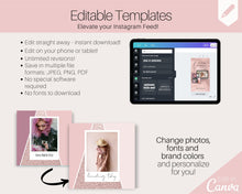 Load image into Gallery viewer, Instagram Stories Template, Rose Gold Instagram Frame, Canva Template, Blush Pink Notification Quotes, Engagement Booster Coaching
