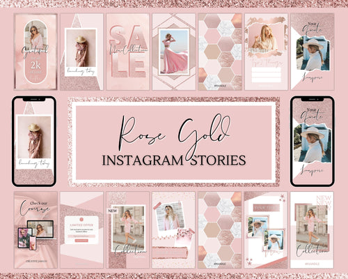 Instagram Stories Template, Rose Gold Instagram Frame, Canva Template, Blush Pink Notification Quotes, Engagement Booster Coaching