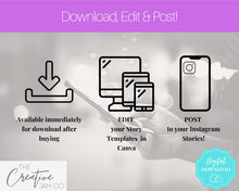 Load image into Gallery viewer, Instagram Story Templates. 30 Podcast Instagram Stories, Canva Template Pack. Podcast Template, Podcasters Podcasting, Social Media Post | Purple
