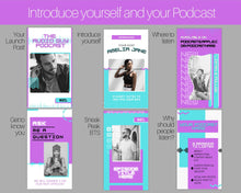 Load image into Gallery viewer, Instagram Story Templates. 30 Podcast Instagram Stories, Canva Template Pack. Podcast Template, Podcasters Podcasting, Social Media Post | Purple
