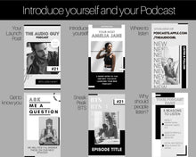 Load image into Gallery viewer, Instagram Story Templates. Podcast Instagram Stories, Canva Template Pack. Podcast Template, Podcasters Podcasting, Social Media Bundle Post | Mono
