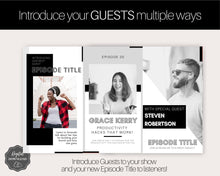 Load image into Gallery viewer, Instagram Story Templates. Podcast Instagram Stories, Canva Template Pack. Podcast Template, Podcasters Podcasting, Social Media Bundle Post | Mono
