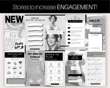 Load image into Gallery viewer, Instagram Story Templates. Podcast Instagram Stories, Canva Template Pack. Podcast Template, Podcasters Podcasting, Social Media Bundle Post | Mono
