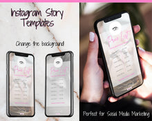 Load image into Gallery viewer, Instagram Template PRICE LIST Instagram Story! Canva Price List Template, Beauty, Lashes, IG Stories, Highlights, Marketing, Social Media | Beauty Lashes
