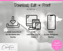 Load image into Gallery viewer, Instagram Template PRICE LIST Instagram Story! Canva Price List Template, Beauty, Lashes, IG Stories, Highlights, Marketing, Social Media | Beauty Lashes
