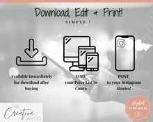 Load image into Gallery viewer, Instagram Template PRICE LIST Instagram Story! Canva Price List Template for feed, IG Stories, Highlights. Instagram Marketing, Social Media | Lifestyle Brown
