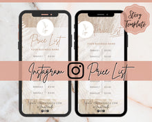 Load image into Gallery viewer, Instagram Template PRICE LIST Instagram Story! Canva Price List Template for feed, IG Stories, Highlights. Instagram Marketing, Social Media | Lifestyle Brown

