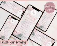 Load image into Gallery viewer, Instagram Template PRICE LIST Instagram Story! Canva Price List Template for feed, IG Stories, Highlights. Instagram Marketing, Social Media | Lifestyle Pink
