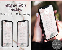 Load image into Gallery viewer, Instagram Template PRICE LIST Instagram Story! Canva Price List Template for feed, IG Stories, Highlights. Instagram Marketing, Social Media | Lifestyle Pink
