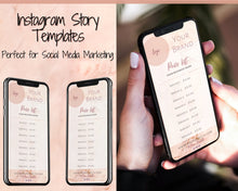 Load image into Gallery viewer, Instagram Template PRICE LIST Instagram Story! Price List Template for your feed, IG Stories, Highlights. Instagram Marketing, Social Media | Nude Marble
