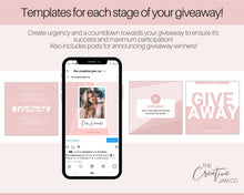 Load image into Gallery viewer, Instagram Theme - GIVEAWAY Post Templates! Social Media Engagement Booster, Small Business Feed, Instagram Frame, Canva, Coaching Marketing | Pink
