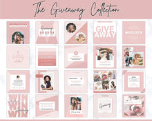 Load image into Gallery viewer, Instagram Theme - GIVEAWAY Post Templates! Social Media Engagement Booster, Small Business Feed, Instagram Frame, Canva, Coaching Marketing | Pink
