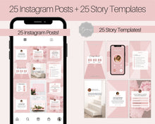 Load image into Gallery viewer, Instagram Theme - NOTIFICATION post Templates! Social Media Engagement Booster, Reminders Feed, Instagram Frame Quote, Canva Theme, Coaching | Pink
