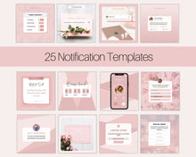 Load image into Gallery viewer, Instagram Theme - NOTIFICATION post Templates! Social Media Engagement Booster, Reminders Feed, Instagram Frame Quote, Canva Theme, Coaching | Pink
