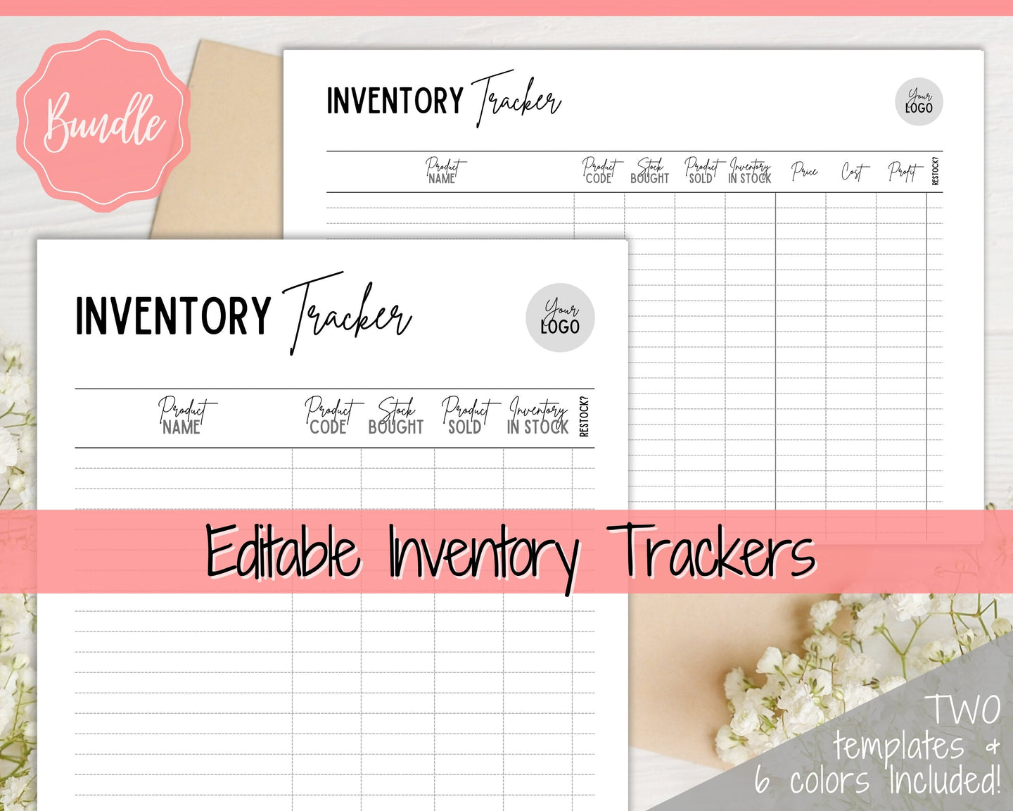 Inventory Tracker, Small Business Inventory Management Form, Product Stock Sales, Etsy Seller, Handmade, Poshmark Reseller Business Template