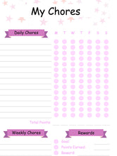 Load image into Gallery viewer, Kids Routine Chart. Editable Behaviour chart with Chore Chart for Kids included. Children&#39;s Reward Chart &amp; Checklist. Printable chart. Boys

